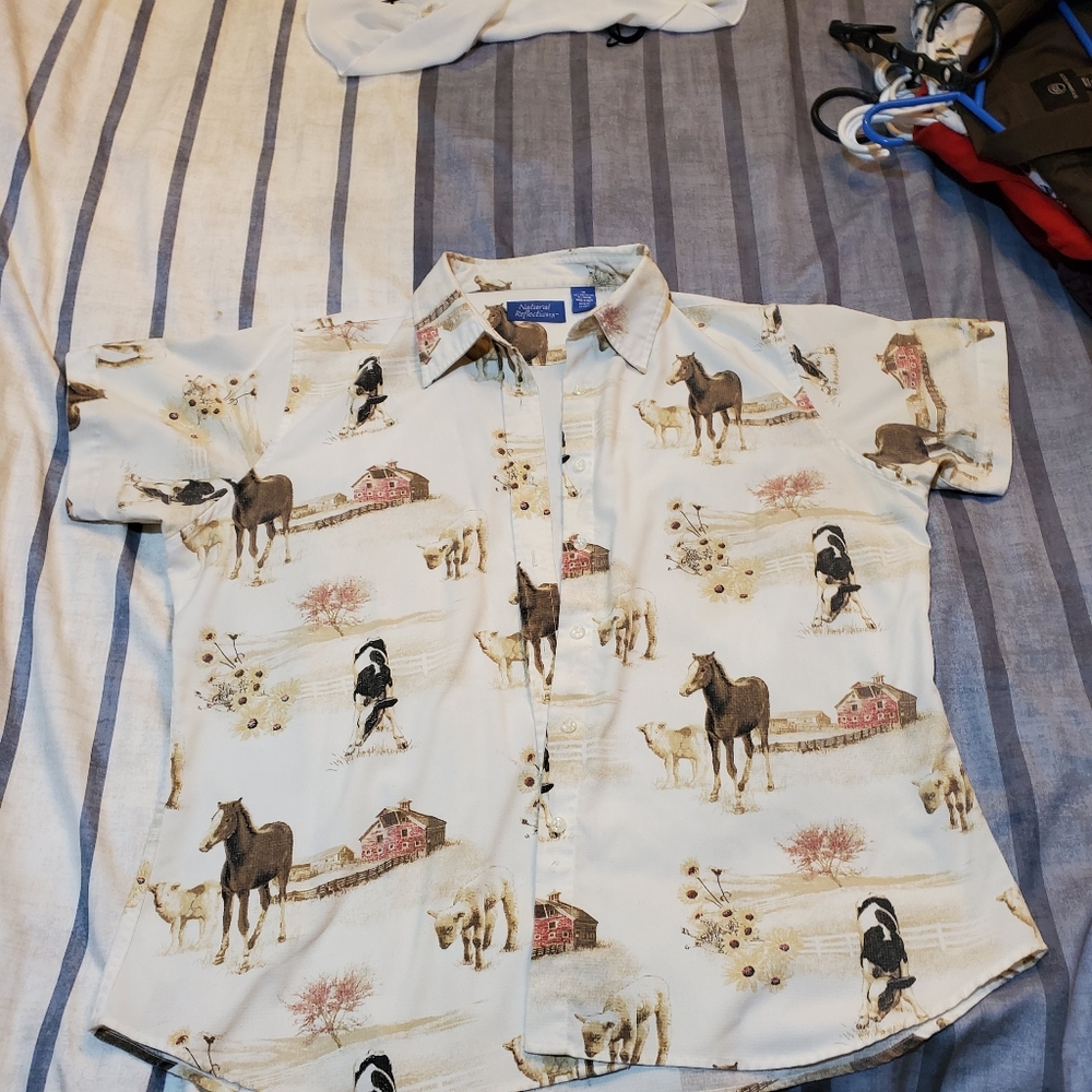 Natural Reflections farm animal short sleeve shirt